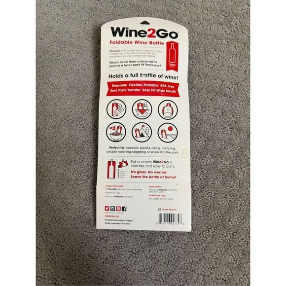 ⭐️3 for $10⭐️ Wine 2 Go Full Bottle Plastic Bag Travel Container - Picture 2 of 2